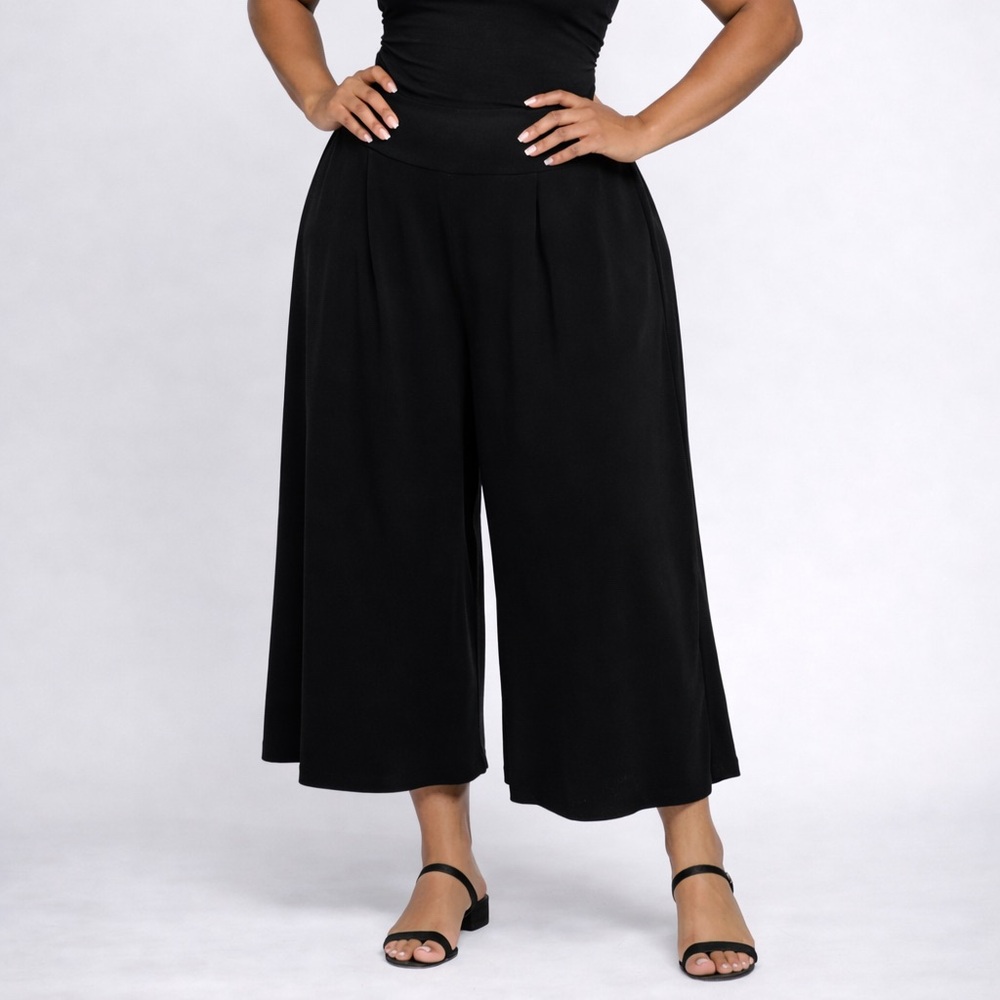 Black Highwaisted Wide Legged Cullotes Sz 12 I Office Work Business Casual